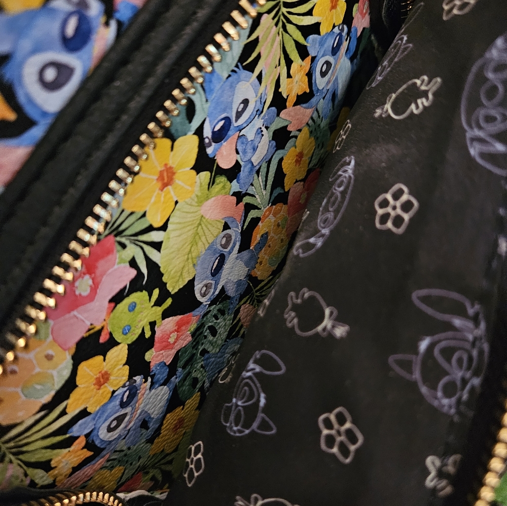 Loungefly 🎉HOST PICK🎉 Disney Stitch & Scrump Floral Watercolor Mini Backpack - Picture 7 of 9